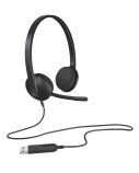 Ausinės Logitech H340 USB (981-000475), juodos