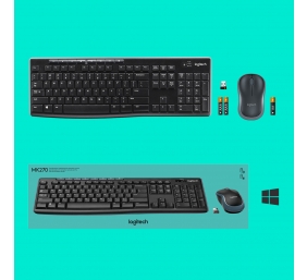 Klaviatūra belaidė Logitech MK270 Wireless Combo USB - EER (US) (920-004508),  juoda