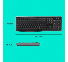 Klaviatūra belaidė Logitech MK270 Wireless Combo USB - EER (US) (920-004508),  juoda